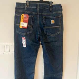 NEW Carhartt Men's Slim Straight Rugged Flex Blue Denim Jeans 32 x 30 Work Pant
